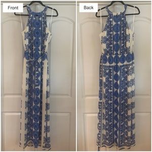 Blue and White Maxi Dress